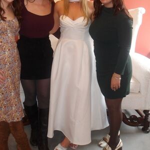 Club L London Wintour White Strapless A-Line Dress